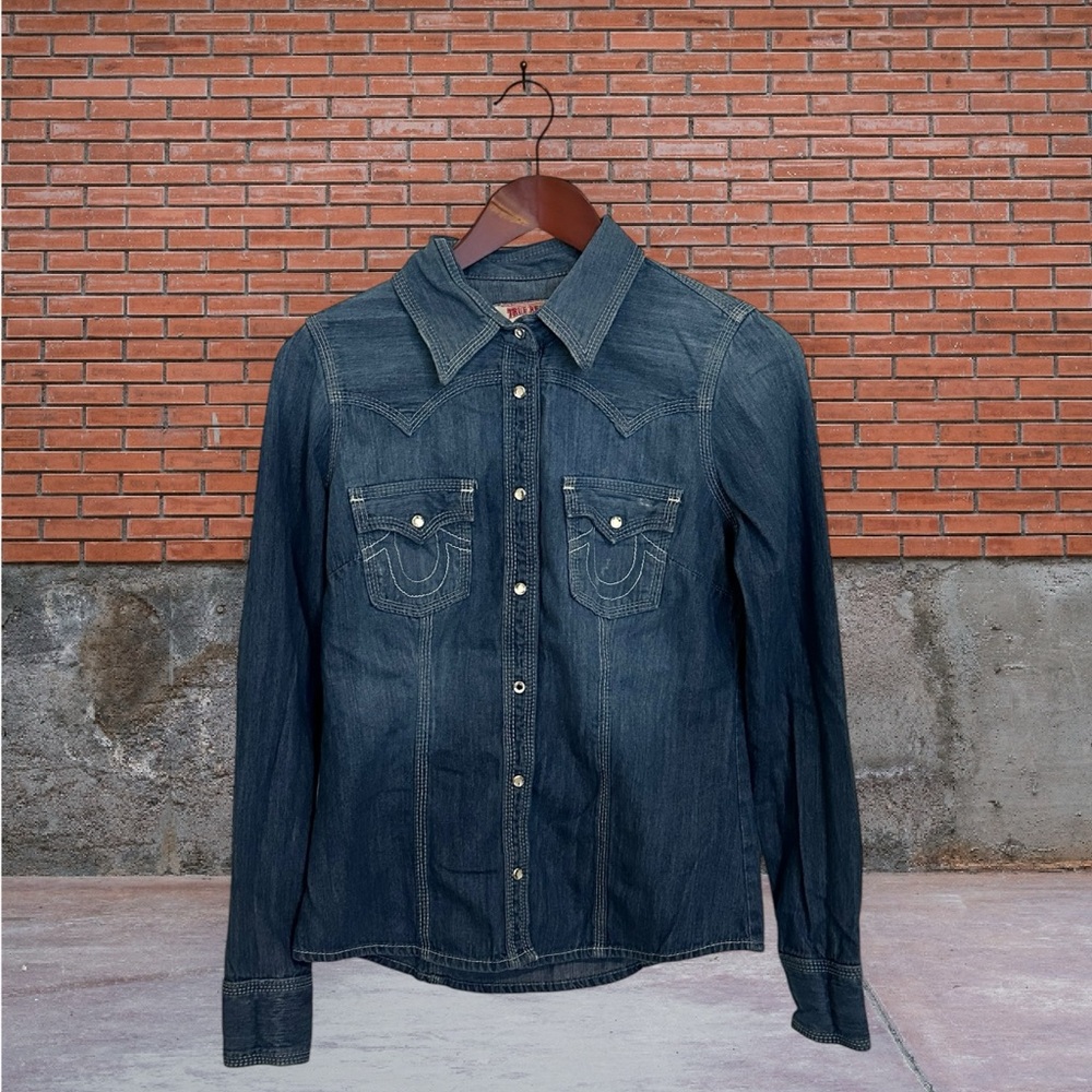Vintage True Religion Disco Rocky L/S Women’s Denim Shirt -Size Medium